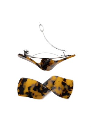 Classic knot clip Brown Leo Sui Ava